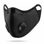Wholesale PM2.5 Sports Fashion Washable Double Valve Multi Layer Cloth Protection Cover with Filter for Adults and Children (Black)